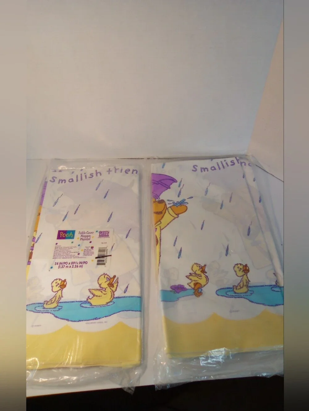 Vintage Winnie the Pooh Rainy Day Printed Baby Shower Paper Table Cover
